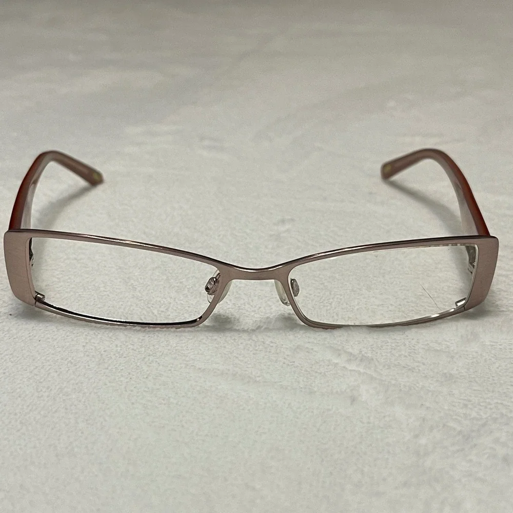 Sigrid Olsen SO 103 Blush Rose Eyeglasses Metal Frame Women Rectangle 135 Bridge